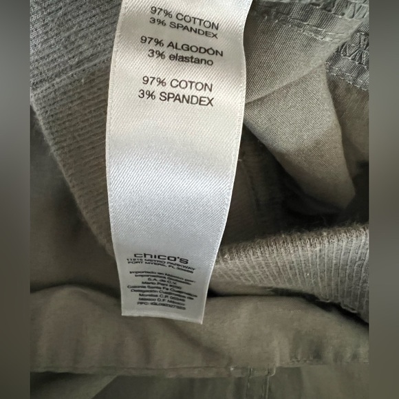 Chico’s Army Green Pull On Utility Pant - NWOT - Small / Chico’s size 0.5 - Picture 6 of 6